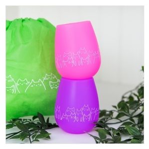 Happy Cat silicone wine glasses